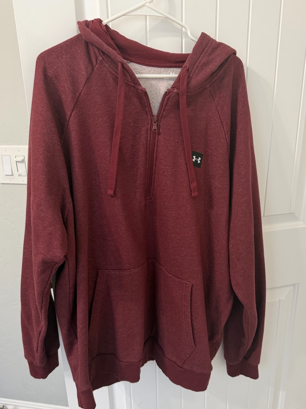 Under Armour Men's Burgundy Half-Zip Hoodie Sweater